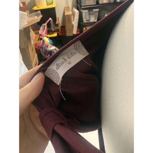 Altar'd State M Purple Suede Babydoll Whimigoth Romantic Bow Detail Long Sleeve - Picture 5 of 5